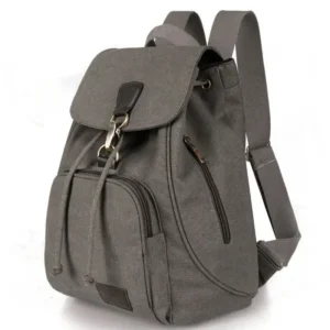 Women Canvas Backpack Female Vintage Pure Cotton Travel Bag Fashion Drawstring Laptop School Bags Shoulder Bag For Teenage Girls